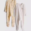 0-24 meses | Conjunto de 2 pijamas com fecho de correr bidirecional