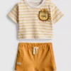 0-36 meses | Conjunto de t-shirt larga e calções