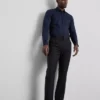 Camisa de botões elástica de corte justo