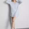 Camisola de dormir oversized estilo «boyfriend» às riscas