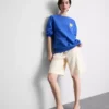 Camisola descontraída em tom de limão, com elevado teor de algodão