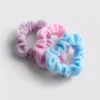Conjunto de 3 elásticos de cabelo em tecido felpudo