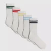 Conjunto de 5 pares de meias curtas às riscas