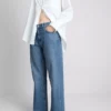 Jeans de cintura alta e perna reta