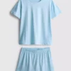 Pijamas curto tipo t-shirt de algodão