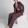 Pijamas estilo «boyfriend» em jersey com debrum