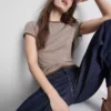 T-shirt de gola redonda com dupla camada