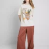 T-shirt oversized de algodão ao estilo retro