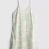 Vestido-camisola com acabamentos em renda floral
