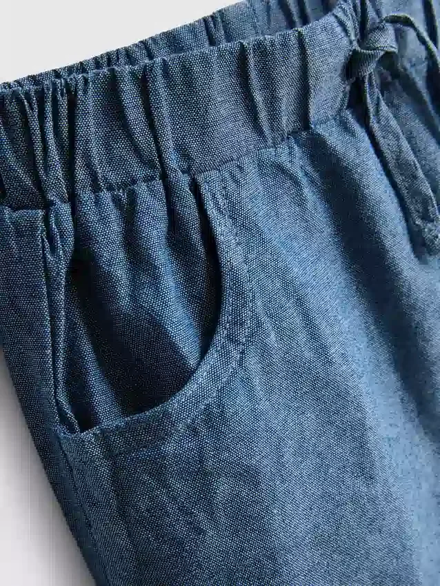 0-12 meses | Conjunto de camisa de malha às riscas e calções
