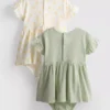 0-18 meses | Conjunto de 2 vestidos tipo smock para recém-nascidos