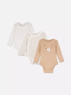 0-18 meses | Conjunto de 3 bodys de manga comprida para recém-nascidos «Room to Grow»