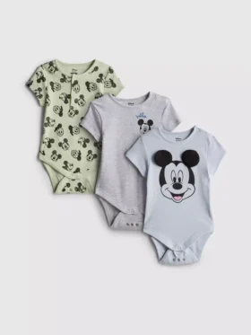 0-18 meses | Conjunto de 3 bodys para recém-nascidos «Room to Grow» da Disney com o Mickey Mouse e o Pato Donald