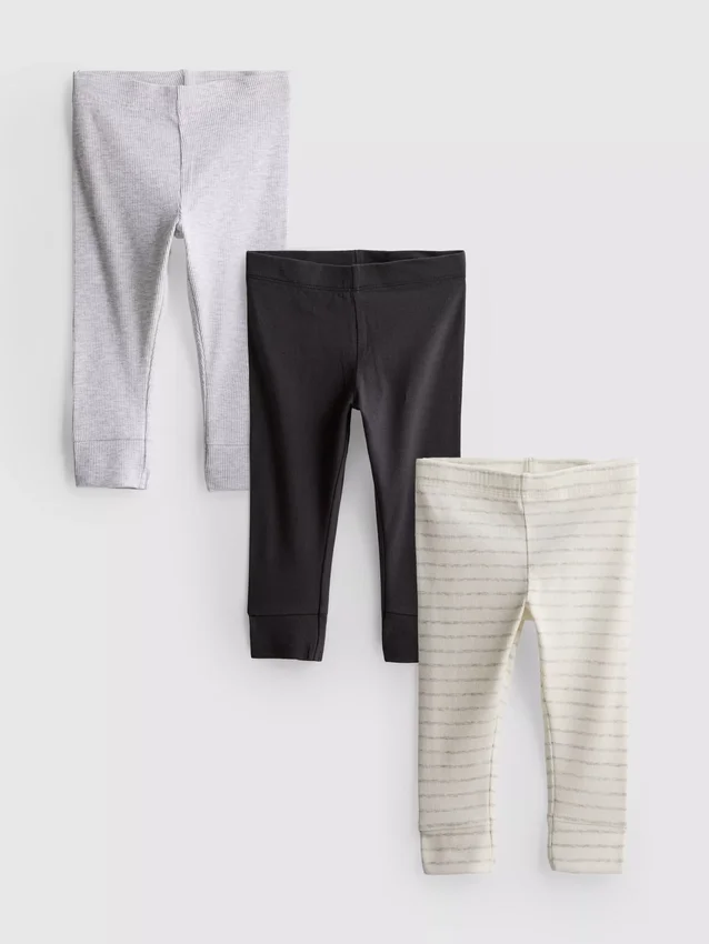 0-18 meses | Conjunto de 3 leggings para recém-nascidos