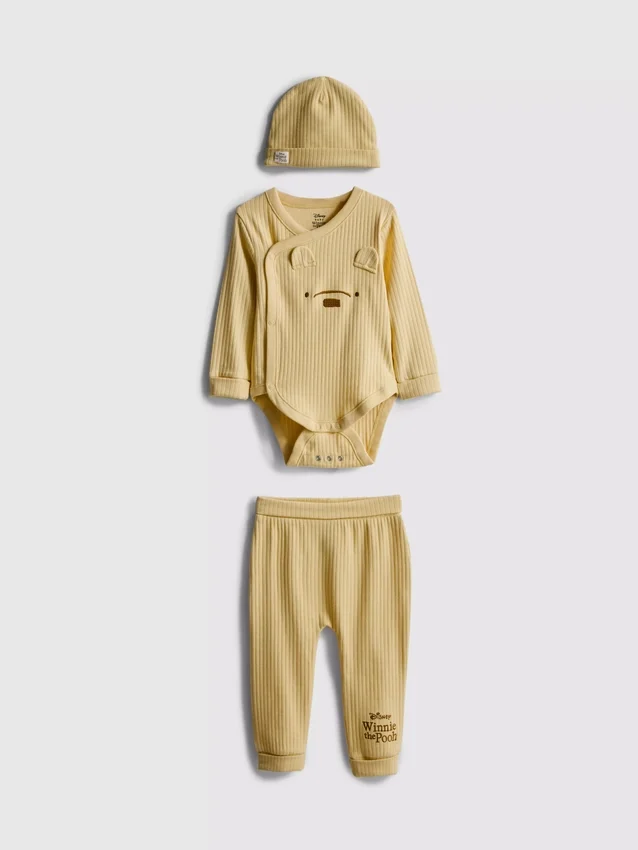 0-18 meses | Conjunto de 3 peças de roupa para recém-nascidos «Winnie the Pooh» da Disney, com espaço para crescer