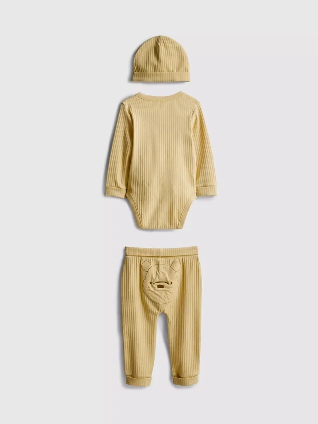 0-18 meses | Conjunto de 3 peças de roupa para recém-nascidos «Winnie the Pooh» da Disney, com espaço para crescer