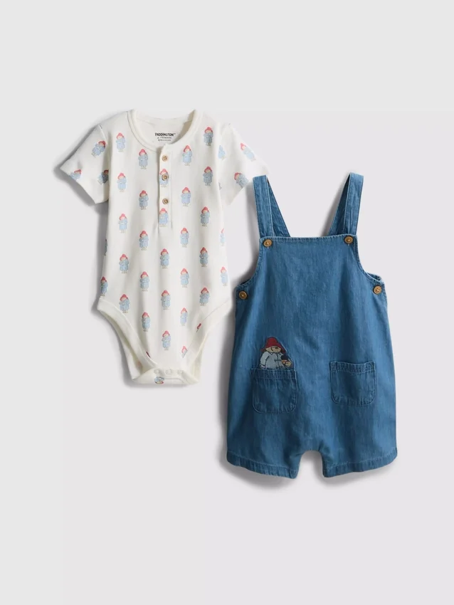 0-18 meses | Conjunto de body e macacão do Urso Paddington para recém-nascidos