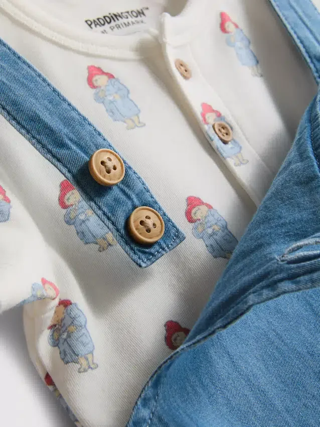 0-18 meses | Conjunto de body e macacão do Urso Paddington para recém-nascidos