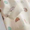0-18 meses | Conjunto de camisola e calções com padrão de comida