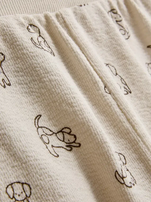 0-18 meses | Conjunto para recém-nascidos com camisola com motivo de cão e calças de fato de treino