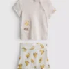 0-18 meses | Conjunto para recém-nascidos com top cruzado e calções do Ursinho Pooh da Disney