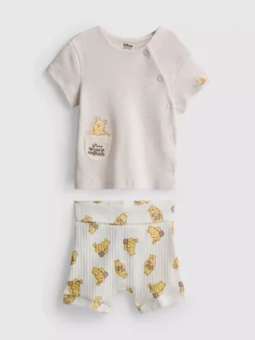0-18 meses | Conjunto para recém-nascidos com top cruzado e calções do Ursinho Pooh da Disney