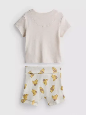 0-18 meses | Conjunto para recém-nascidos com top cruzado e calções do Ursinho Pooh da Disney