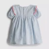 0-18 meses | vestido de recém-nascido às riscas em seersucker