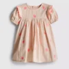 0-18 meses | Vestido tipo smock para recém-nascido com bordado de concha