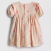 0-18 meses | Vestido tipo smock para recém-nascido com bordado de concha