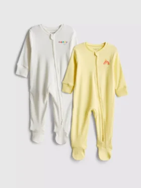 0-24 meses | Conjunto de 2 pijamas com fecho de correr