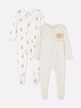 0-24 meses | Conjunto de 2 pijamas com fecho de correr
