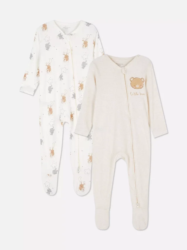 0-24 meses | Conjunto de 2 pijamas com fecho de correr