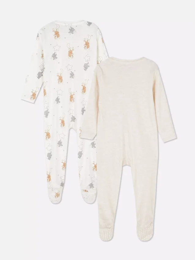 0-24 meses | Conjunto de 2 pijamas com fecho de correr