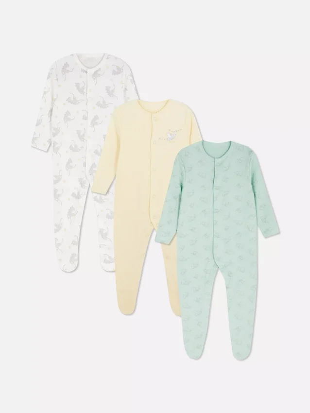 0-24 meses | Conjunto de 3 pijamas com botões de pressão do Dumbo da Disney