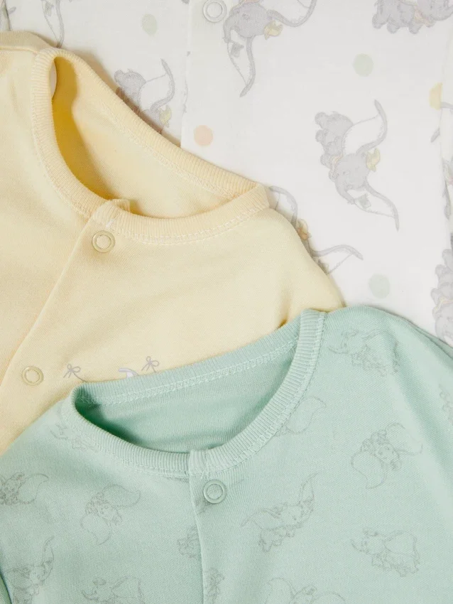 0-24 meses | Conjunto de 3 pijamas com botões de pressão do Dumbo da Disney