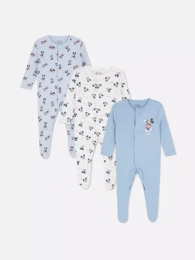 0-24 meses | Conjunto de 3 pijamas com botões de pressão do Mickey Mouse da Disney