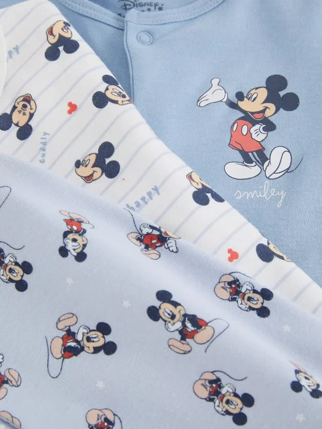 0-24 meses | Conjunto de 3 pijamas com botões de pressão do Mickey Mouse da Disney