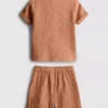 0-24 meses | Conjunto de camisa e calções em tecido de gaze