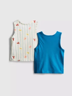 0-36 meses | Conjunto de 2 camisolas sem mangas com motivos marinhos