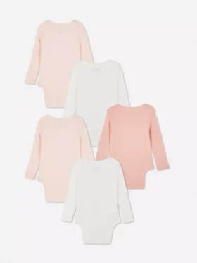 0-36 meses | Conjunto de 5 bodys de manga comprida