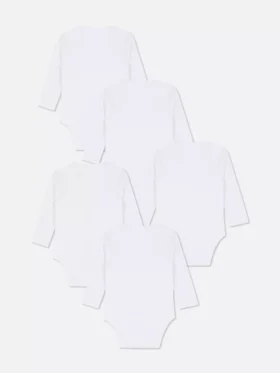 0-36 meses | Conjunto de 5 bodys essenciais de manga comprida