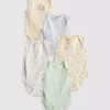 0-36 meses | Conjunto de 5 bodys sem mangas