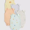 0-36 meses | Conjunto de 5 bodys sem mangas