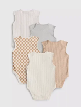 0-36 meses | Conjunto de 5 bodys sem mangas