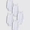 0-36 meses | Conjunto de 5 bodys sem mangas com alças