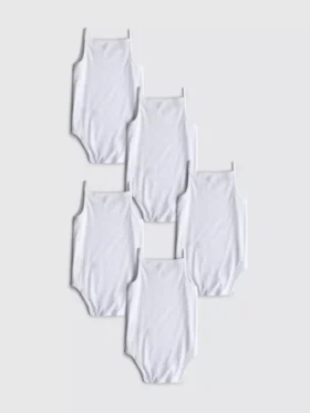 0-36 meses | Conjunto de 5 bodys sem mangas com alças