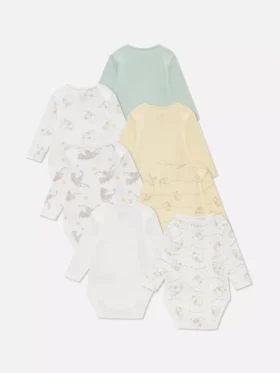 0-36 meses | Conjunto de 7 bodys de manga comprida do Dumbo da Disney