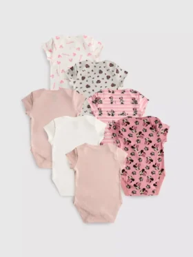 0-36 meses | Conjunto de 7 calções de manga curta da Minnie Mouse da Disney