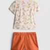 0-36 meses | Conjunto de camisa estampada e calções chino